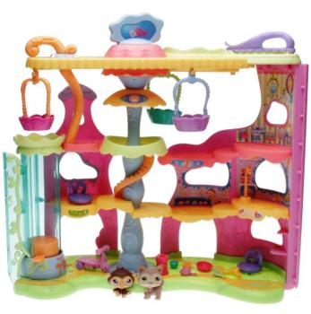 Littlest Pet Shop - Playset - 66823 Round & Round Pet Town - Husky 0358, Chimpanzee 0359