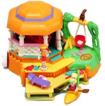 Polly Pocket Mini - 1998 - Action Park - Canoe Fun - Mattel Toys 21941