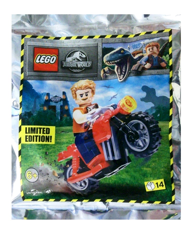 LEGO Jurassic World 122114 - Owen with Motorcycle foil pack - DECOTOYS