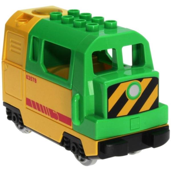 LEGO Duplo - Train Locomotive yellow/green - DECOTOYS