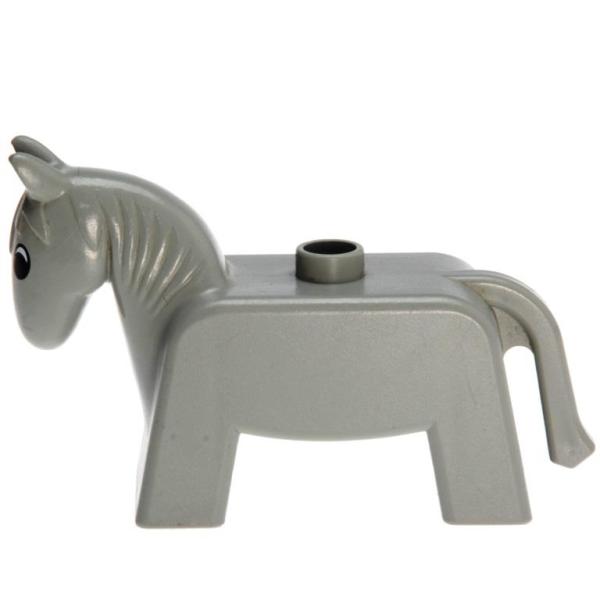 LEGO Duplo - Animal Horse 4009pb02 Light Gray