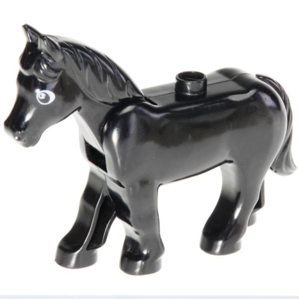 Lego - 1x Horse Cheval Pferd Cavallo 4493 4493c01pb02 Black/Noir/Schwarz
