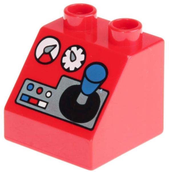 LEGO Duplo - Brick 2 x 2 x 1 1/2 Slope 45 6474pb20 Joystick