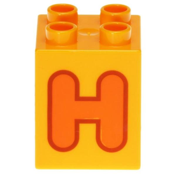 LEGO Duplo - Brick 2 x 2 x 2 Letter H 31110pb151