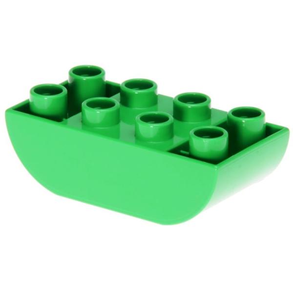 LEGO Duplo - Brick 2 x 4 Curved Bottom 98224 Bright Green