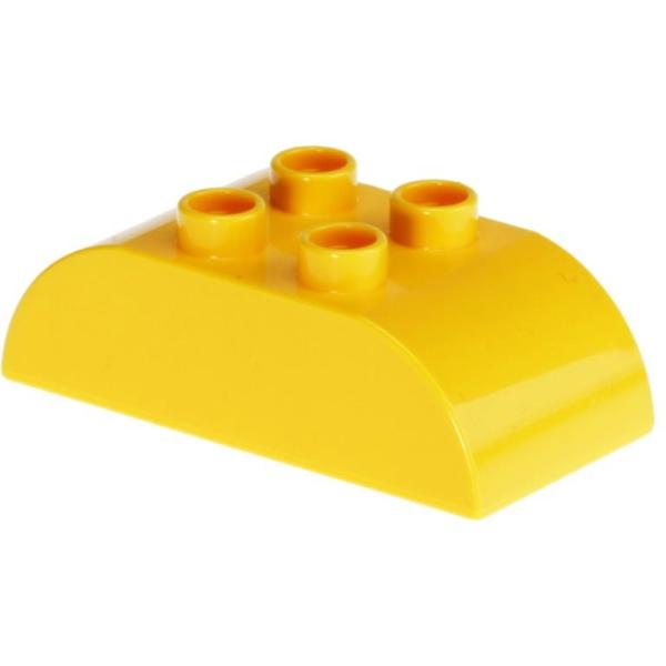 LEGO Duplo - Brick 2 x 4 Curved Top 98223 Yellow