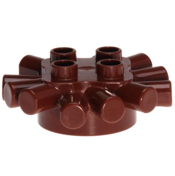 LEGO Duplo - Brick Round 2 x 2 with Radiating Bars 31070 Reddish Brown