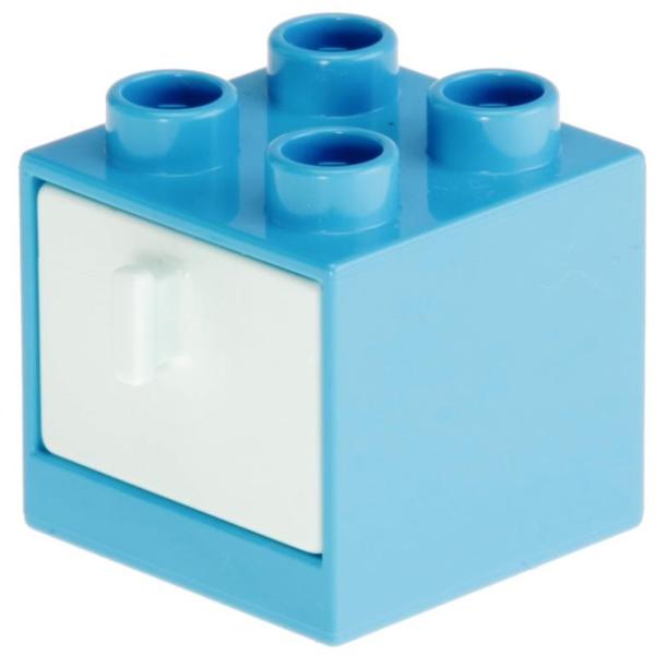 LEGO Duplo - Furniture Cabinet with Drawer 48904891 Dark AzureLight Aqua