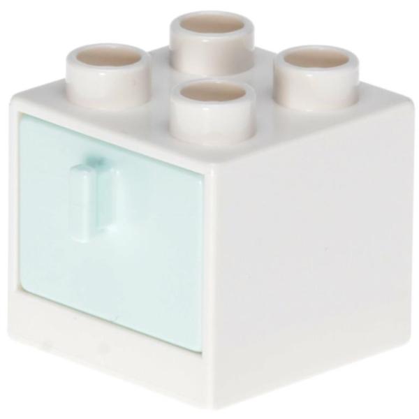 LEGO Duplo - Furniture Cabinet with Drawer 4890/4891 White/Light Aqua