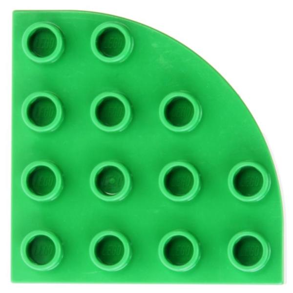 LEGO Duplo - Plate Round Corner 4 x 4 98218 Bright Green