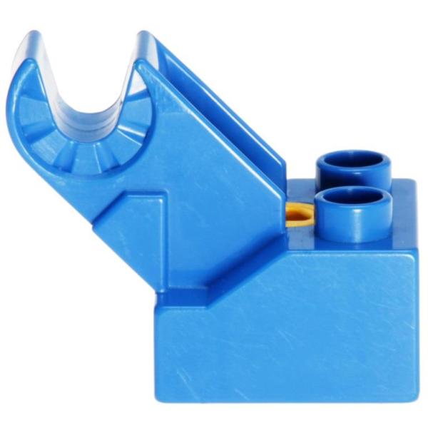 LEGO Duplo - Toolo Brick 2 x 2 with Angled Bracket with Clip and Screw 6285c01 Blue