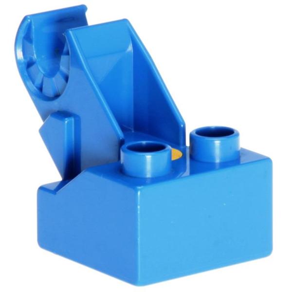 LEGO Duplo - Toolo Brick 2 x 2 with Angled Bracket with Clip and Screw 6285c01 Blue