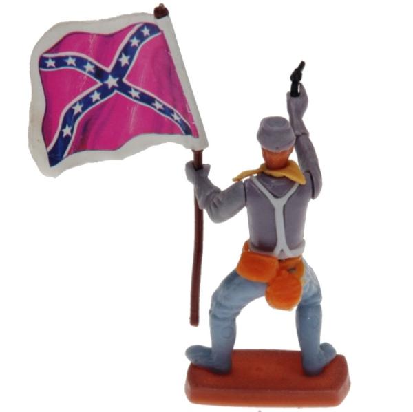 Plasty - Confederate Army Soldier standing with Flag