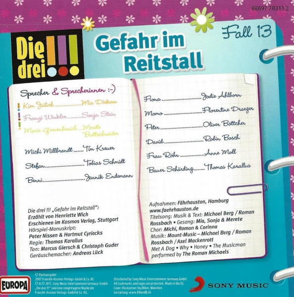 Cd Die Drei Fall 13 Gefahr Im Reitstall Decotoys - 