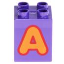 LEGO Duplo - Brick 2 x 2 x 2 Letter A 31110pb098