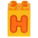 LEGO Duplo - Brick 2 x 2 x 2 Letter H 31110pb151