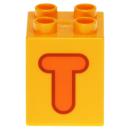 LEGO Duplo - Brick 2 x 2 x 2 Letter T 31110pb162