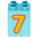 LEGO Duplo - Brick 2 x 2 x 2 Number 7 31110pb130 Medium Azure