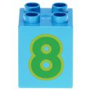 LEGO Duplo - Brick 2 x 2 x 2 Number 8 31110pb080 Dark Azure