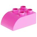 LEGO Duplo - Brick 2 x 3 with Curved Top 2302 Dark Pink