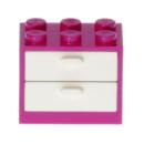 LEGO Parts - Container, Cupboard 2 x 3 x 2 4532a/4536 Magenta/White